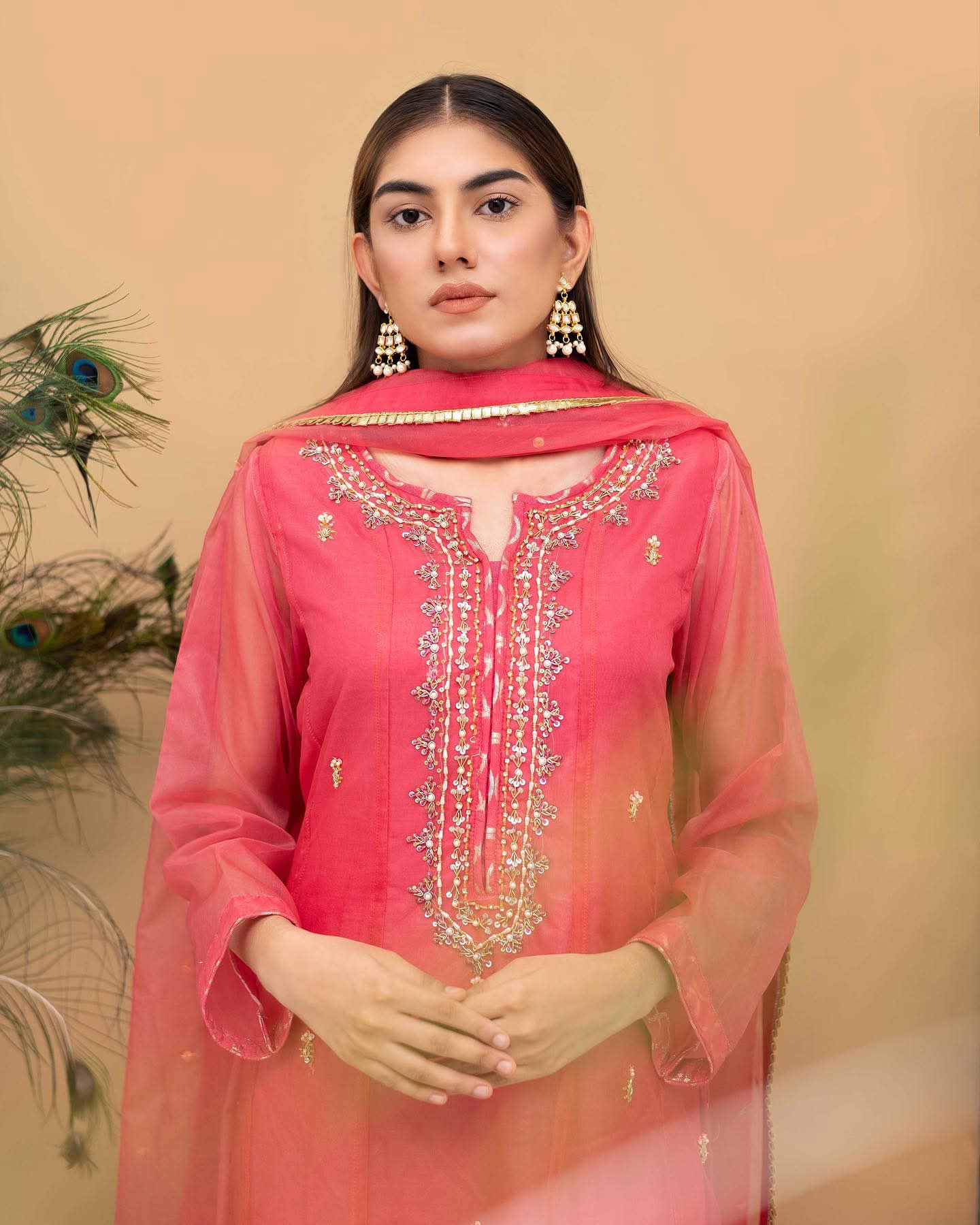 KAYA – Fuchsia Pink Silk Tilla-Embroidered Festive Set