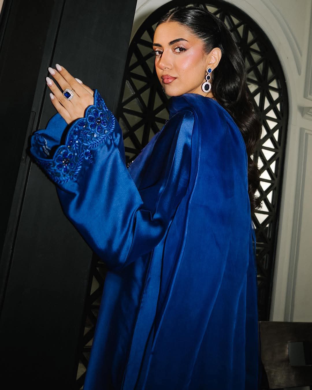 AAVYA – Royal Blue Silk Monochrome Embroidered Set